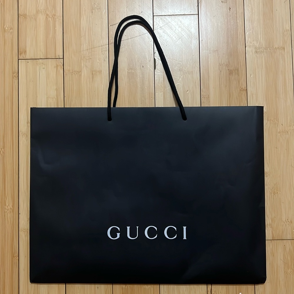 Gucci shopping bag (black with white lettering)